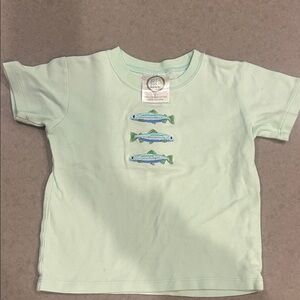 Kids Mint Green T-Shirt with Fish Design